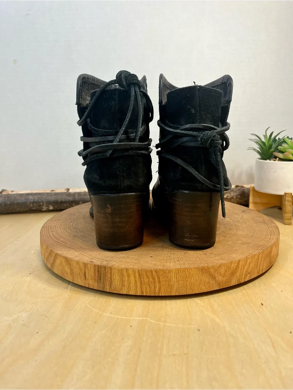 Freebird Pasey Black Heeled Ankle Boots Size 8